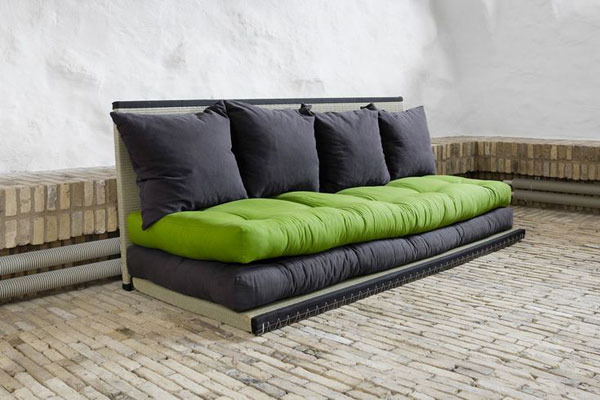 En cuanto a los futones del sofá-cama Chico, debemos recalcar que la funda exterior es de suave algodón.