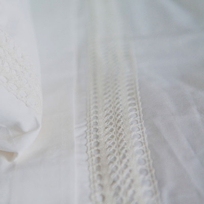 Juego de cama funda nórdica de algodón orgánico Crochet.