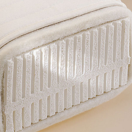 Colchones de látex natural: Funda acolchada de algodón orgánico acolchada con lana virgen que absorbe la humedad.